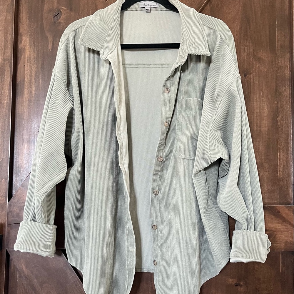 Women’s Green Corduroy Shirt
